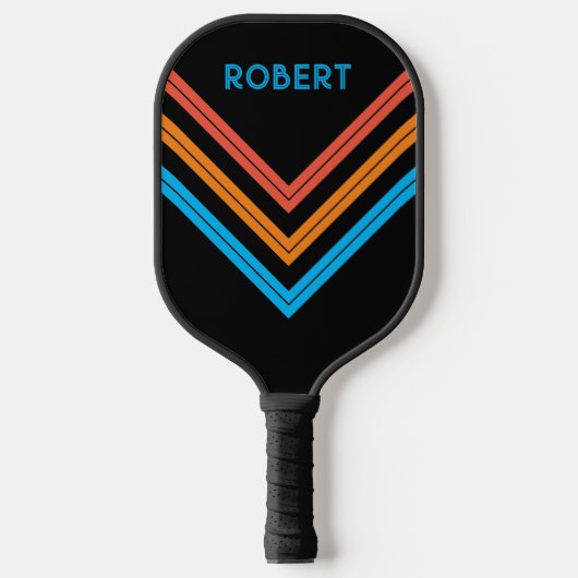 Aangepaste naam Retro Stripe Pickleball Paddle (Voorkant)