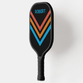 Aangepaste naam Retro Stripe Pickleball Paddle (Links)