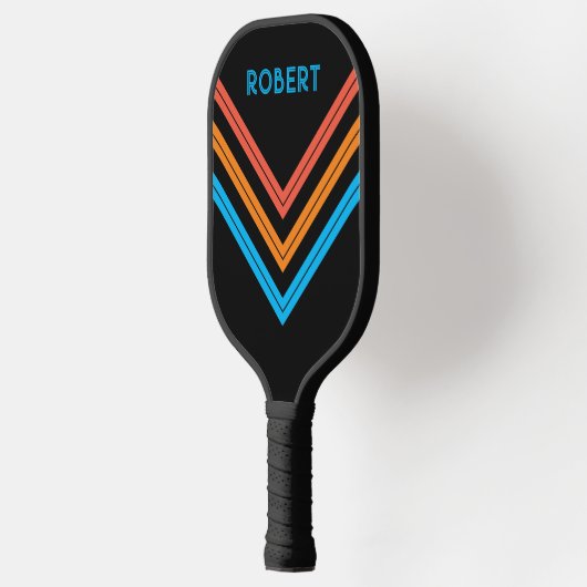 Aangepaste  naam Retro Stripe Pickleball Paddle (Links)