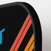 Aangepaste naam Retro Stripe Pickleball Paddle (Links Detail)