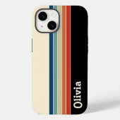Aangepaste naam Retro Stripes Case-Mate iPhone Case (Achterkant)