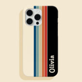 Aangepaste naam Retro Stripes Case-Mate iPhone Case