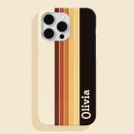 Aangepaste naam Retro Stripes Case-Mate iPhone 14 Hoesje<br><div class="desc">Creëer uw eigen gepersonaliseerde iPhone draagtas met retro strepen patroonontwerp.</div>