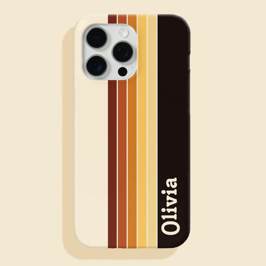 Aangepaste naam Retro Stripes Case-Mate iPhone Case
