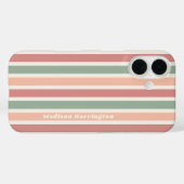 Aangepaste naam Retro Stripes Patroon Case-Mate iPhone Case (Achterkant (horizontaal))