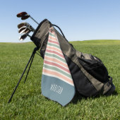 Aangepaste naam Retro Stripes Patroon Golfhanddoek (Groen)