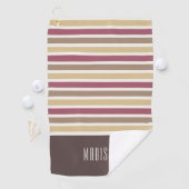 Aangepaste naam Retro Stripes Patroon Golfhanddoek (Insitu)