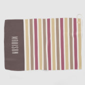Aangepaste naam Retro Stripes Patroon Golfhanddoek (Horizontaal)