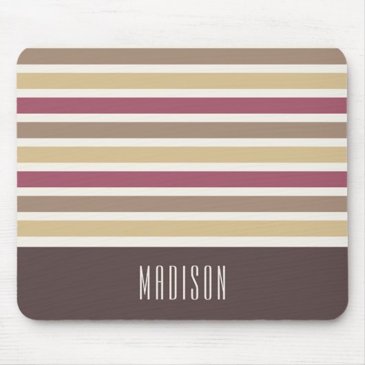 Aangepaste naam Retro Stripes Patroon Muismat (Voorkant)