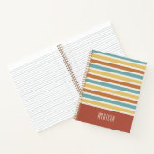 Aangepaste naam Retro Stripes Patroon Notitieboek (Binnen)