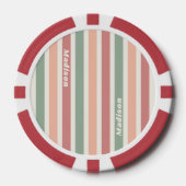 Aangepaste naam Retro Stripes Patroon Poker Chips (Voorkant)