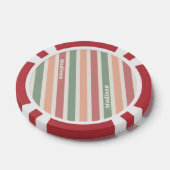 Aangepaste naam Retro Stripes Patroon Poker Chips (Enkel)