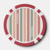 Aangepaste naam Retro Stripes Patroon Poker Chips (Achterkant)