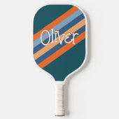 Aangepaste naam retro Stripes Pattern Pickleball Paddle (Voorkant)