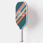 Aangepaste naam retro Stripes Pattern Pickleball Paddle (Links)