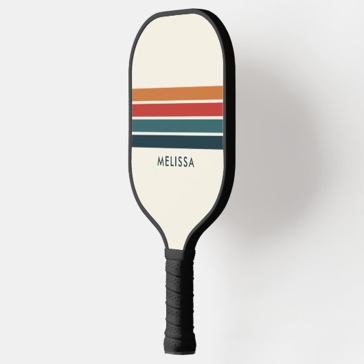 Aangepaste naam Retro Stripes Pickleball Paddle (Links)