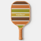 Aangepaste naam Retro Stripes Pickleball Paddle (Voorkant)