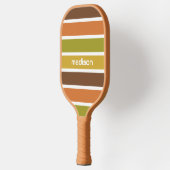 Aangepaste naam Retro Stripes Pickleball Paddle (Links)