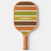 Aangepaste naam Retro Stripes Pickleball Paddle (Achterkant)