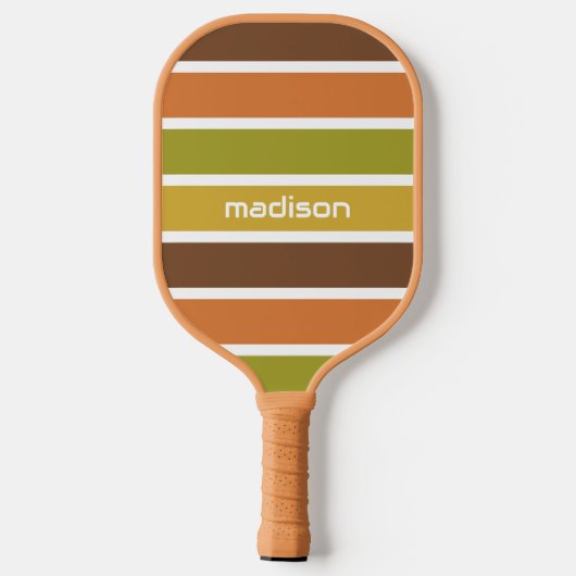 Aangepaste naam Retro Stripes Pickleball Paddle (Achterkant)