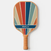Aangepaste naam Retro Stripes Pickleball Paddle (Voorkant)