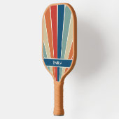 Aangepaste naam Retro Stripes Pickleball Paddle (Links)