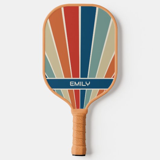 Aangepaste naam Retro Stripes Pickleball Paddle (Achterkant)