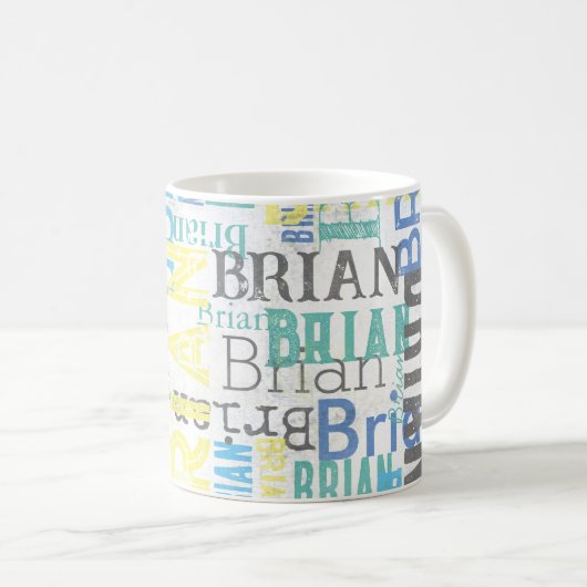 Aangepaste naam Retro Typografie Koffiemok (Voorkant rechts)