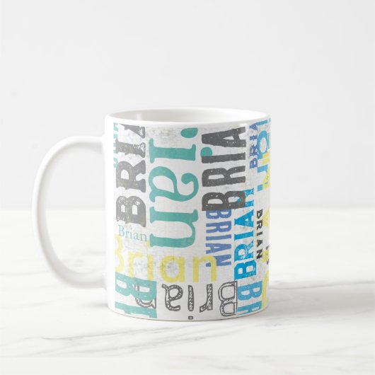 Aangepaste naam Retro Typografie Koffiemok (Links)