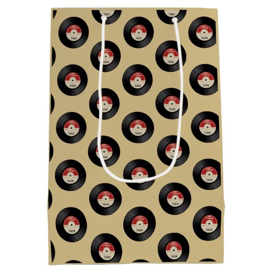 Aangepaste naam Retro Vinyl Record Medium Cadeauzakje (Achterkant)