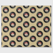 Aangepaste naam Retro Vinyl Record Wrapping Paper Cadeaupapier (Vlak)