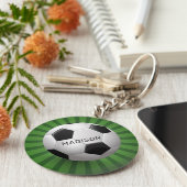 Aangepaste naam Retro Voetbal sleutelketens Sleutelhanger (Zijkant)