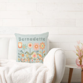 Aangepaste naam Retro  Wildflower Floral Daisy Kussen