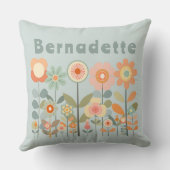 Aangepaste naam Retro  Wildflower Floral Daisy Kussen (Achterkant)