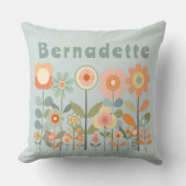 Aangepaste naam Retro  Wildflower Floral Daisy Kussen (Voorkant)