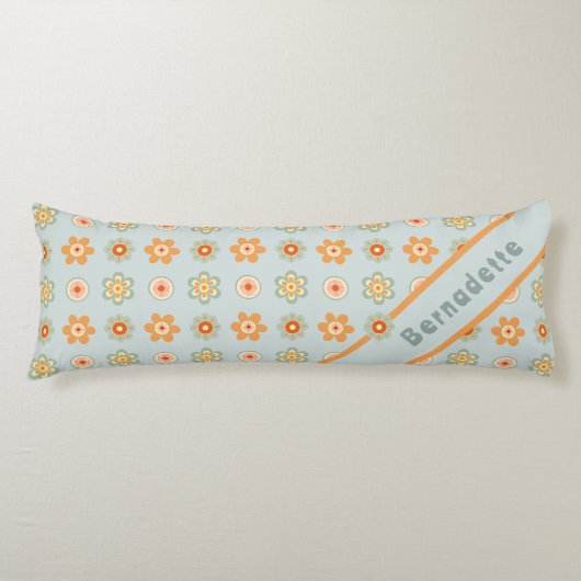 Aangepaste naam Retro  Wildflower Floral Daisy Lichaamskussen (Voorkant)