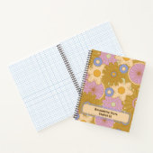 Aangepaste naam Retro  Wildflower Floral Daisy Notitieboek (Binnen)