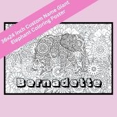 Aangepaste naam Reuzenolifant Bloemen Kleurplaten Poster