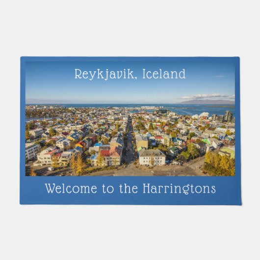 Aangepaste naam Reykjavik IJsland Deurmat (Voorkant)