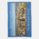 Aangepaste naam Reykjavik IJsland Theedoek (Verticaal)