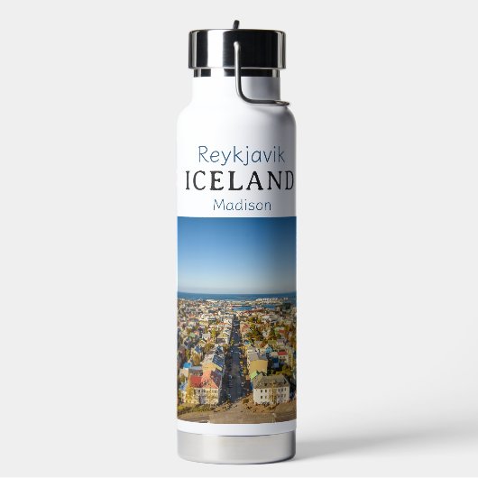 Aangepaste naam Reykjavik IJsland Waterfles (Links)