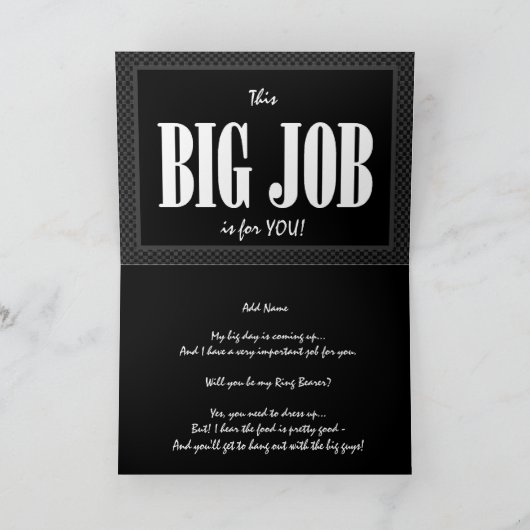 Aangepaste naam RING BEARER Invitation FUNNY V2 (Binnen)