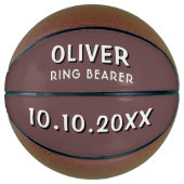 Aangepaste naam ringdrager huwelijksdatum aandenke basketbal (Voorkant)