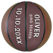 Aangepaste naam ringdrager huwelijksdatum aandenke basketbal (Verticaal)