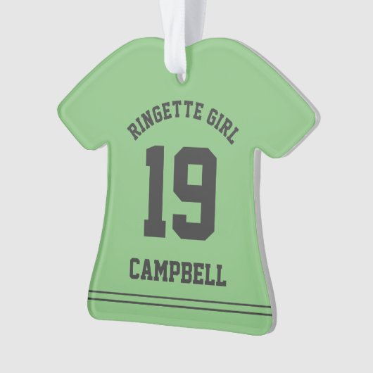 Aangepaste naam Ringette Girl Jersey Ornament (voorkant)