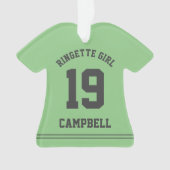 Aangepaste naam Ringette Girl Jersey Ornament (voorkant)