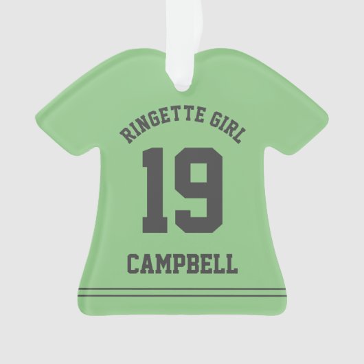 Aangepaste naam Ringette Girl Jersey Ornament (voorkant)