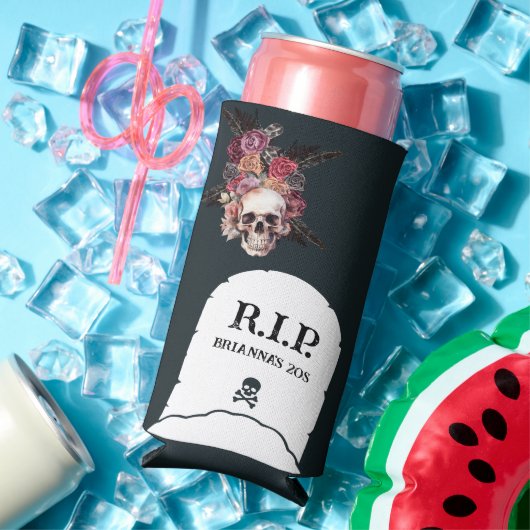 Aangepaste naam - RIP 20s (of elk decennium) verja Seltzer Blikjeskoeler (Insitu Zomer)