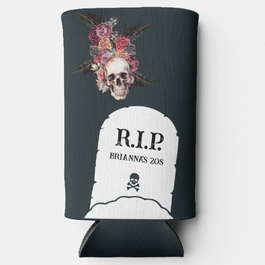 Aangepaste naam - RIP 20s (of elk decennium) verja Seltzer Blikjeskoeler (Voorkant)