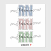 Aangepaste naam RN geregistreerde verpleegster Aan Sticker (Vel)